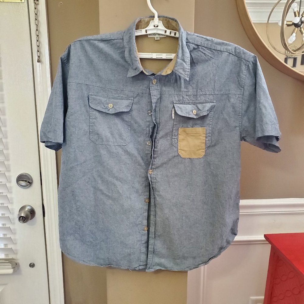 MARC ECKO Mens Shirt Size 4XB Blue and Brown